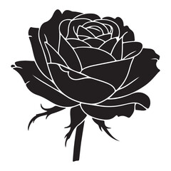 Minimal rose line art elegant floral outline design