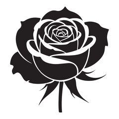Minimal rose line art elegant floral outline design