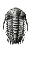 Detailed Illustration of a Trilobite Fossil Extinct Ancient Animal