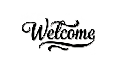 Decorative Welcome Lettering Calligraphy Typographic Text on Transparent