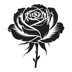 Single rose illustration simple and romantic floral artwork