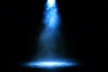 a light beam is shining brightly into the dark