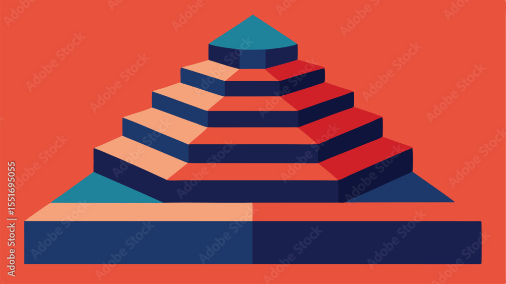 Poster geometric pyramid illustration with abstract design and modern color palette for digital projects