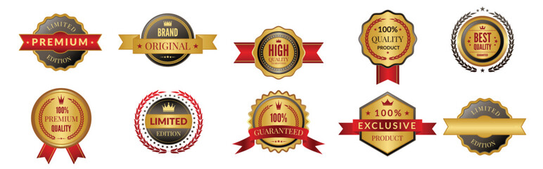 collection luxury gold badges logo