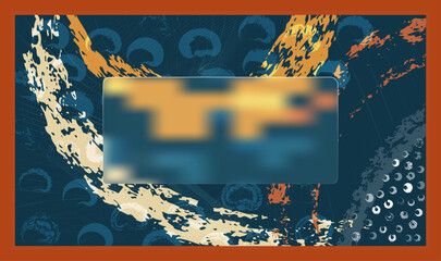  Dynamic Arch Brush Textured  Lines with Frosted Glass Rectangle