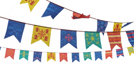 Festive Garland Flags Bunting Decoration Party Celebration Pennant PNG