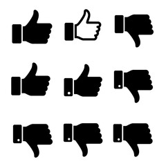 Set of Like icon collection. Thumbs up, Social media notification, love heart, reactions symbol Vector Illustration.