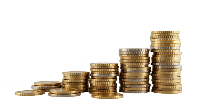 Finance Gold Coins Stack Currency Growth Investment PNG Background
