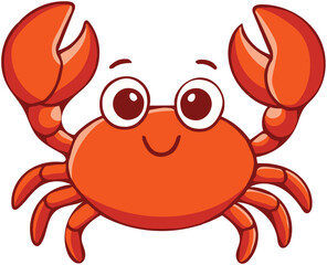 VECTOR ART OF CRAB WITH CARTOON STYLE