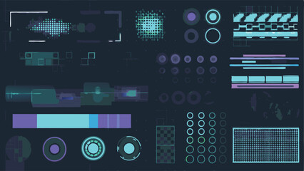 Obraz premium Bright Status Indicators With Glowing On - Botanical Seamless Vector