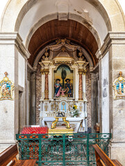 Interior of the church at Santuario de Nossa Senhora da Peneda in northern Portugal