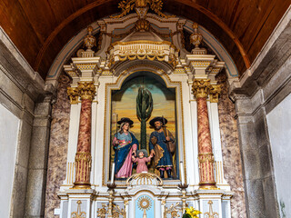 Interior of the church at Santuario de Nossa Senhora da Peneda in northern Portugal