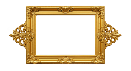 Golden Ornate Frame Vintage Luxury Decorative Transparent Background