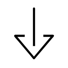 lineart down arrow icon vector illustration
