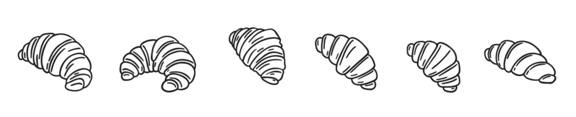 pastry, croissant, french, isolated, morning, plate, set, snack, white, bun, cafe, meal, tasty, background, bake, bakery, bread, breakfast, delicious, dessert, food, fresh, sweet, traditional, vector