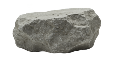 Gray Mineral Rock Stone Natural Rough Solid Detailed Element Isolated