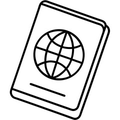 Minimal Passport & Stamp Line Icon