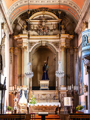 The ornate interior of the Se Cathedral of Viana do Castelo in Portugal.