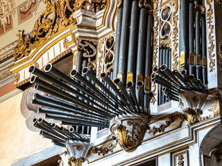 The ornate interior of the Se Cathedral of Viana do Castelo in Portugal.