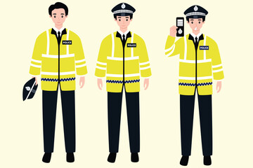 Traffic Police Officer Directing Vehicles with uniform