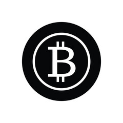 Bitcoin Logo Icon &ndash; Thin Line Cryptocurrency Symbol in Circle
