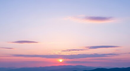 Obraz premium Hazy Sunset Over Mountains