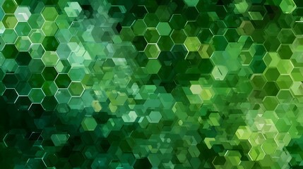 Green Hexagonal Abstract Tech Background