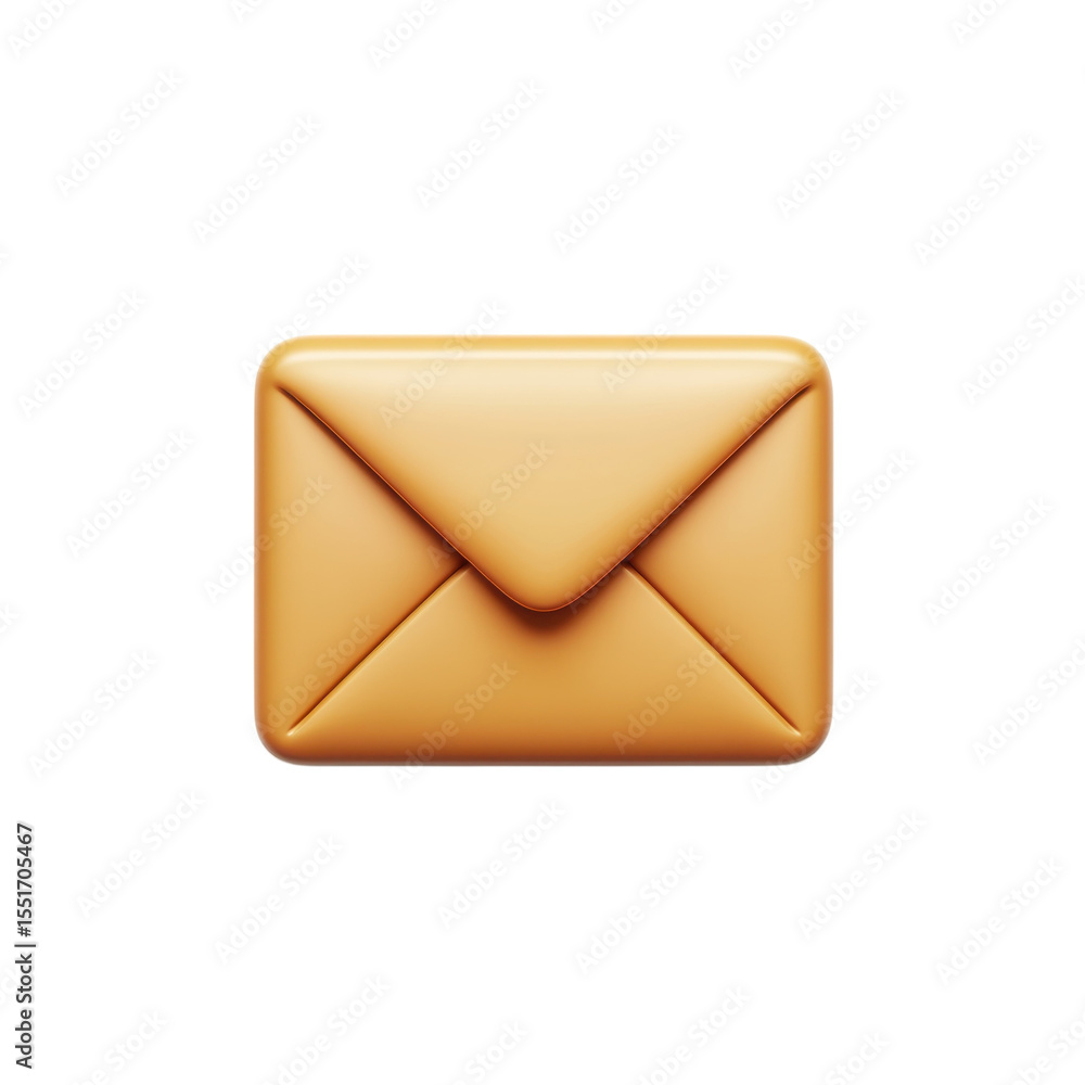 Aufkleber email icon design golden envelope notification newsletter message contact on transparent background