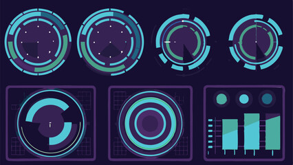 Futuristic Ring Based Control Panel With - Botanical Seamless Vector