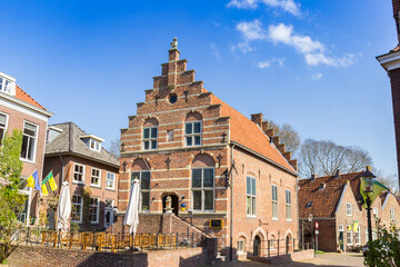 Historic town hall building in the center of Woudrichem, Netherlands