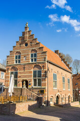 Historic town hall building in the center of Woudrichem, Netherlands