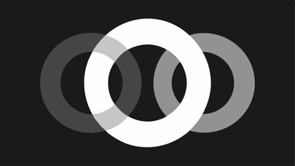 Overlapping grayscale circles abstract composition suitable for modern and minimalist designs