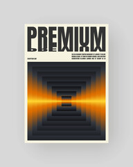 Retro-futuristic and abstract poster design. Geometric glass refraction and distortion gradient