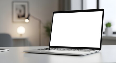 Sleek Laptop On Desk Setup