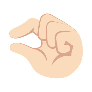 Pinching Hand Gesture Illustration &ndash; Cartoon Style Clipart Isolated on White Background