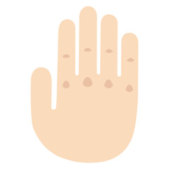 Raised Hand Gesture Illustration – Cartoon Style Clipart Isolated on White Background