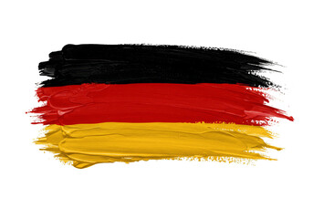 Illustration of German Flag with Brush Strokes on Transparent Background