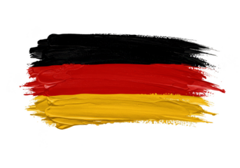 Illustration of German Flag with Brush Strokes on Transparent Background