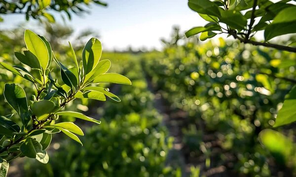 Lush Yerba Mate Plantation: Captivating Green Foliage in Agricultural Scenery
