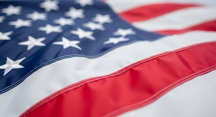 Close-up View of the American Flag Stars, Stripes, and Patriotism