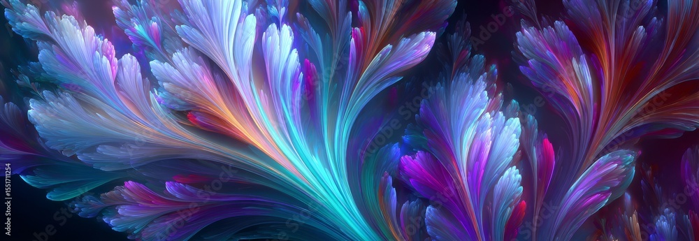 Poster vibrant modern design featuring bold colors and organic shapes in an expressive mixed media composit