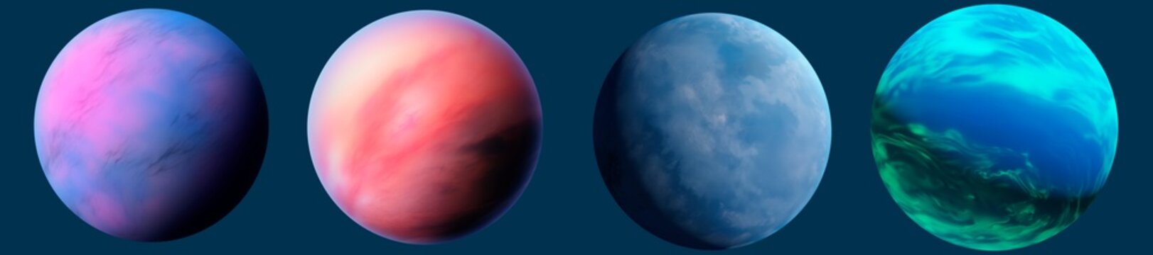 Alien Gas giant planets &mdash; High‑Detail blue Gaseous Surface Planet, Universe worlds, Sci-fi space globe texture
