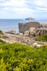 The Southern Ocean on the rocky coast of the Torndirrup National Park near Albany in the Shire of Denmark, Great Southern region of Western Australia, WA, Australia.