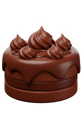 Illustration of Delicious Chocolate Layer Cake Dessert with Creamy Icing