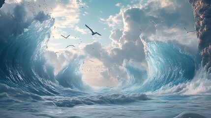 Oceanic Majesty: A Symphony of Waves and Sky