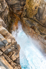 The Southern Ocean breaking in The Gap in the Torndirrup National Park near Albany in the Shire of Denmark, Great Southern region of Western Australia, WA, Australia.