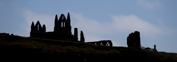 Whitby is a seaside town in Yorkshire, northern England, split by the River Esk. On the East Cliff, overlooking the North Sea, the ruined Gothic Whitby Abbey was Bram Stoker’s inspiration for “Dracula