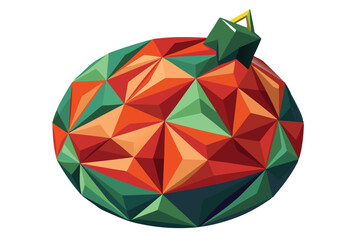 Christmas Ornament Low Poly Vector Geometric Style Polygonal Icon Illustration