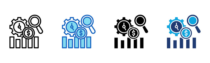 Efficiency Analysis icon Multi Style Vector Illustration