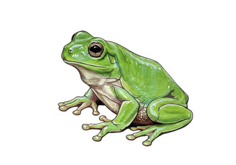 Obraz premium Illustration of Green Treefrog Isolated on Transparent Background